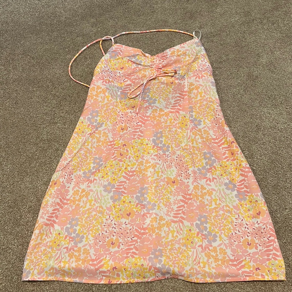 Floral white fox dress